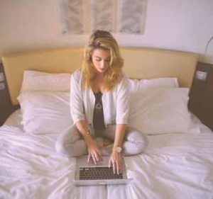 working in bed