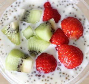 chia seeds in yogurt